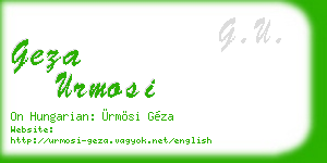 geza urmosi business card