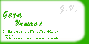 geza urmosi business card
